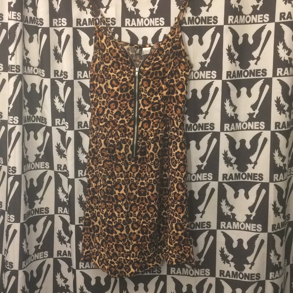 Cheetah Print Zipper Dress